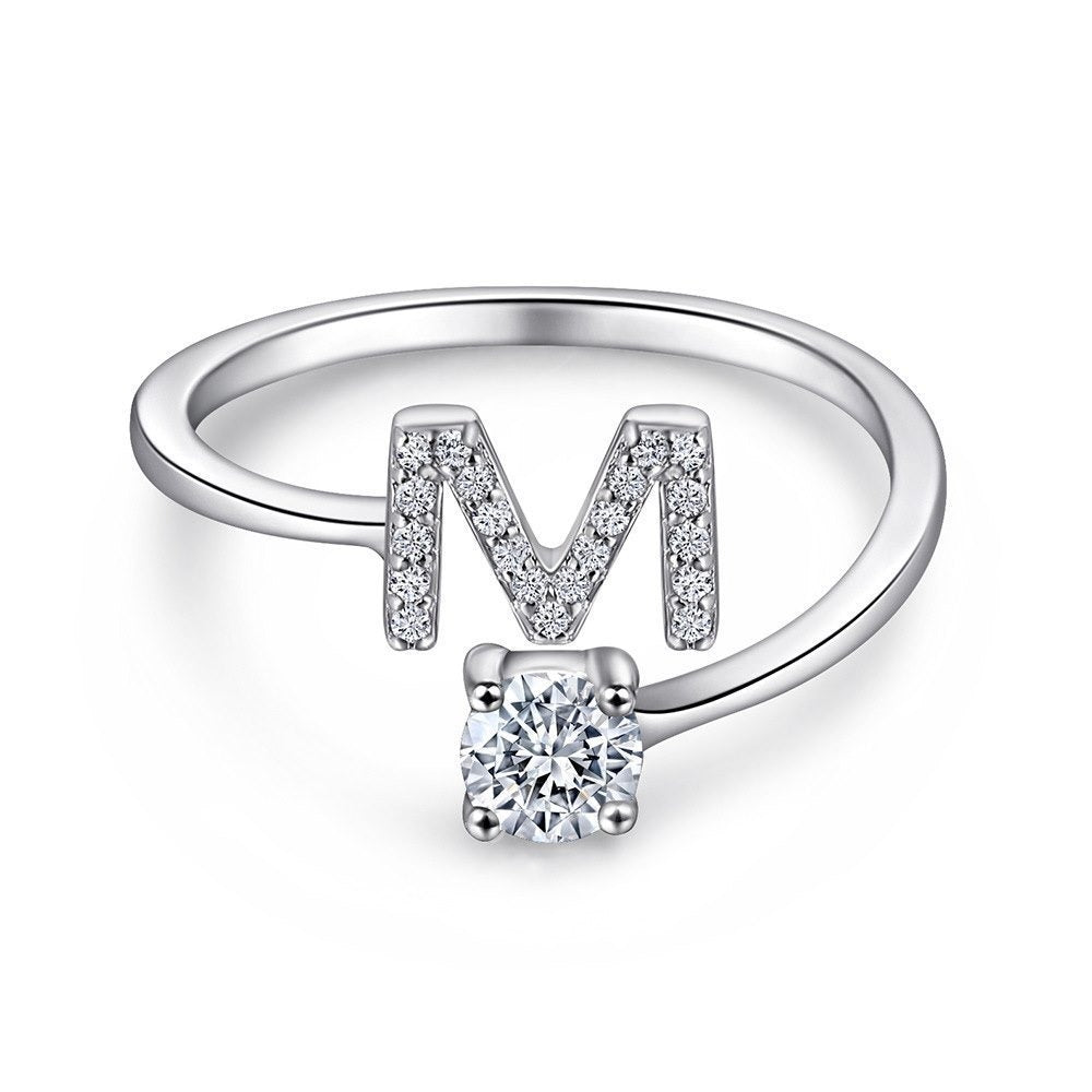 Silver Initial Ring